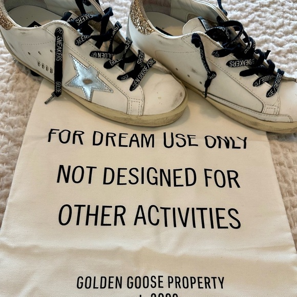Golden Goose White and Silver Sneakers - Picture 4 of 12